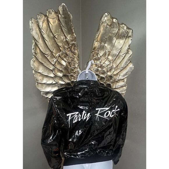 Rare LMFAO Sorry For Party Rockin Patent jacket Grunge, Rock, Metal,small - Picture 2 of 16